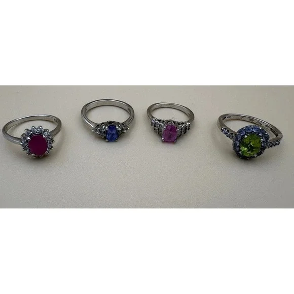 Lot of 5 Designer .925 Sterling Silver Rings & Pendant - STS Jewels & D'Joy - Picture 2 of 16